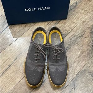 Cole Haan zero Grand grey suede shoes for men